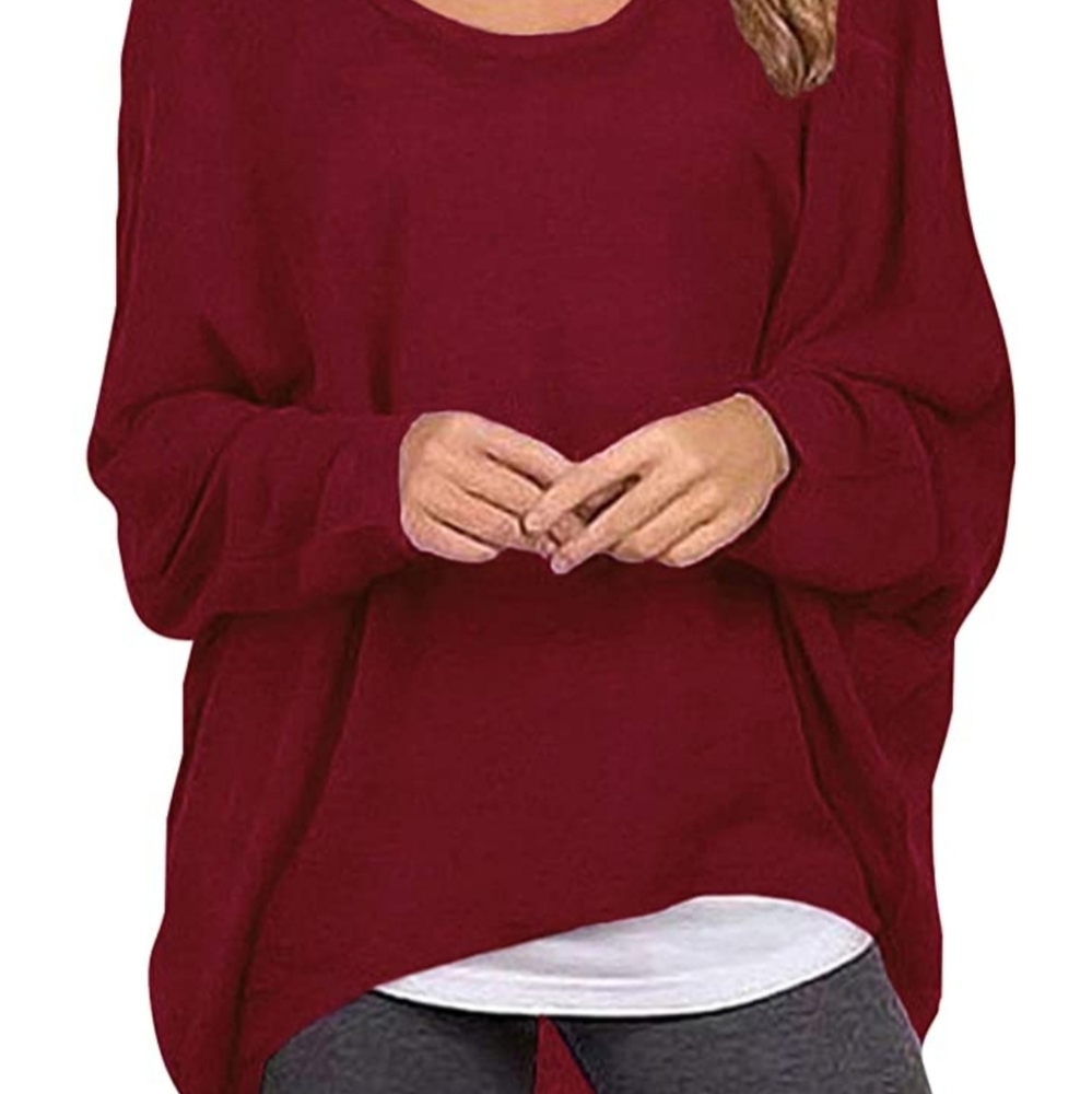 Plus Size 3XL Batwing Sweater Shirt Top Hi Low